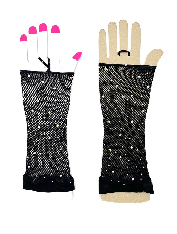 BLACK FINGERLESS GLOVES ( 0029 WHX )