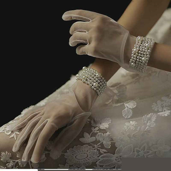 FASHION WEDDING GLOVE ( 1298 WH )