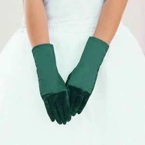 9" GREEN Satin Gloves ( 24 GR )