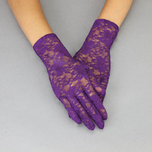 8.5" Purple Lace Floral Gloves ( 960 PU )