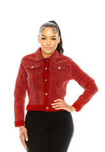 RED JACKET CLEAR STONES XL ( 0104 RD XL )