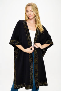 BLACK GOLD GREEK WINTER KIMONO ( 0193 BKGD )