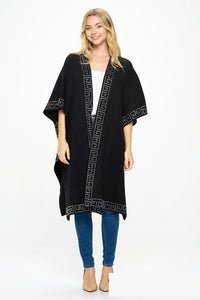 BLACK SILVER GREEK WINTER KIMONO ( 0193 BKSL )