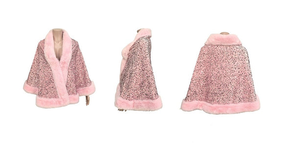 WOMEN'S WINTER PONCHO RHINESTONES ( 0364 PKPK )