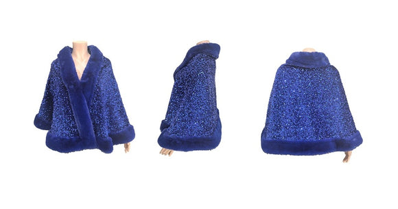 WOMEN'S WINTER PONCHO RHINESTONES ( 0364 RBRB )