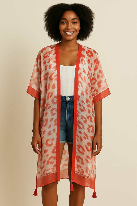 RED WHITE KIMONO ( 1524 RDWHT )