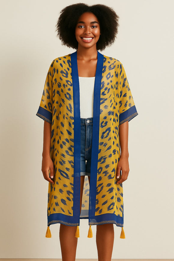YELLOW BLUE KIMONO ( 1524 YELBL )