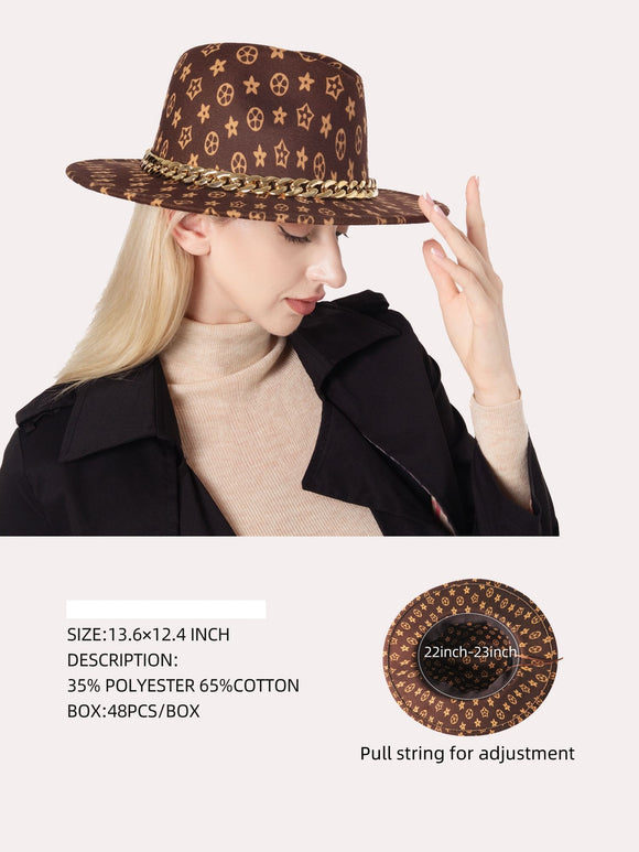 BROWN CHAIN FEDORA ( 3164 BROWN )