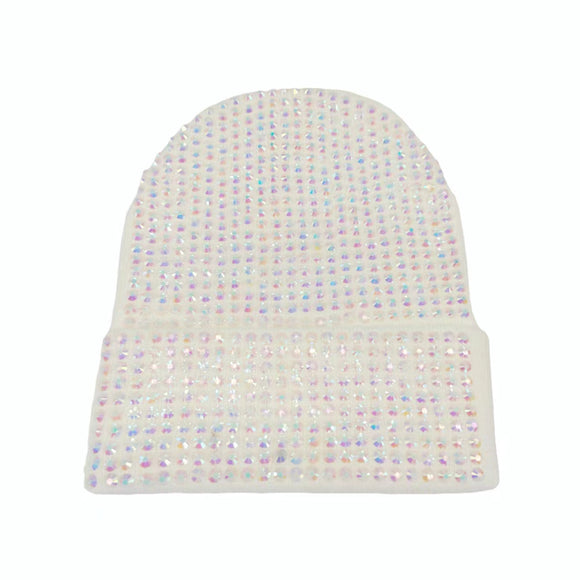 RHINESTONE BEANIE CAP ( 0135 WHAB )