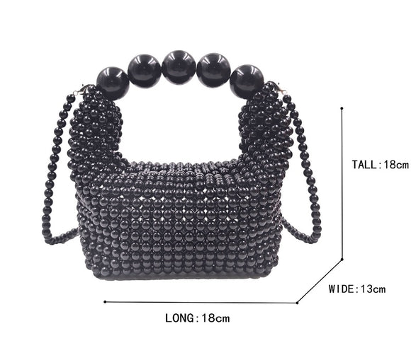 BAG WITH PEARL HANDLE ( 0134 BK )