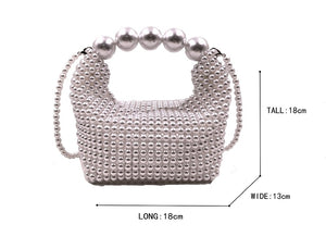 BAG WITH PEARL HANDLE ( 0134 WH )