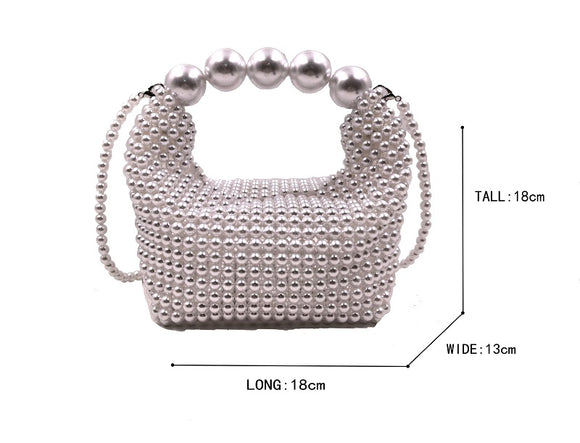 BAG WITH PEARL HANDLE ( 0134 WH )