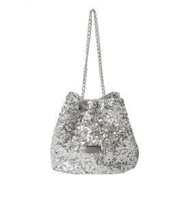 SILVER SEQUIN PURSE ( 0149 SLSL )