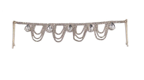 HAIR CHAIN SILVER STONES ( 0247 2C )