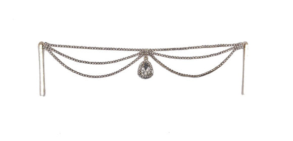 HAIR CHAIN SILVER STONES ( 0249 2C )