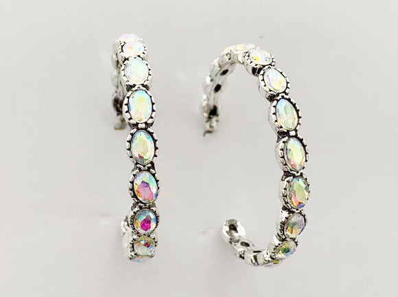 HOOP EARINGS AB STONES ( 3797 SBAB )