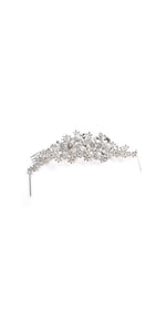 SILVER HAIR COMB FLOWER WRAP ( 40507 CLSV )
