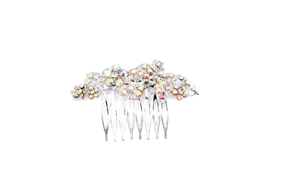 SILVER HAIR COMB CLEAR STONES ( 41240 CLABSV )