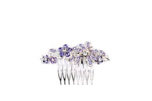 SILVER HAIR COMB LAVENDER STONES ( 41240 CLAMSV )