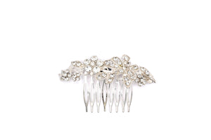 SILVER HAIR COMB CLEAR STONES ( 41240 CLSV )