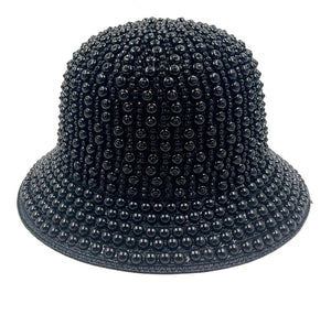 BLACK PEARL STONE BUCKET HAT ( 0491 BKBK )