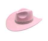 PINK COWBOY HAT CLEAR STONES ( 0681 PKCL )