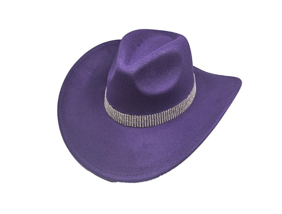 PURPLE COWBOY HAT CLEAR STONES ( 0681 PUCL )