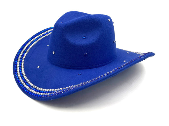 ROYAL BLUE HAT BLUE CLEAR STONES ( 0685 RBSPC )