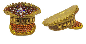 GOLD SEQUIN CAPTAINS HAT ( 0690 G )