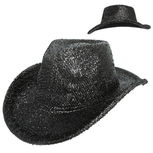 FASHION SEQUIN GLITTERING COWBOY HAT ( 2813 BK )