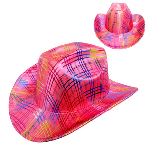 FUCHSIA METALLIC LOOK COWBOY HAT ( 2917 FU )