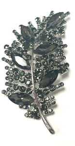 HEMATITE LEAF BROOCH ( 06746 HT )