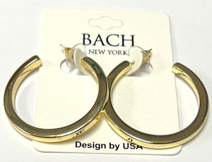 GOLD SEMI FLAT HOOP EARRINGS ( 118 GD )