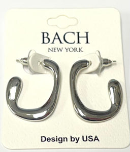 SILVER SEMI HOOP EARRINGS ( 112 SV )