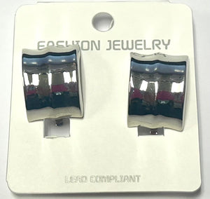 SILVER METAL CLIP ON EARRINGS ( 20480 S )