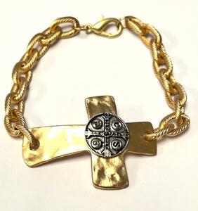 GOLD CROSS BRACELET ( 002 G )