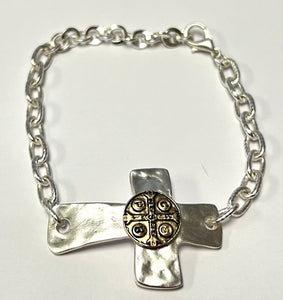 SILVER CROSS BRACELET ( 002 SI )