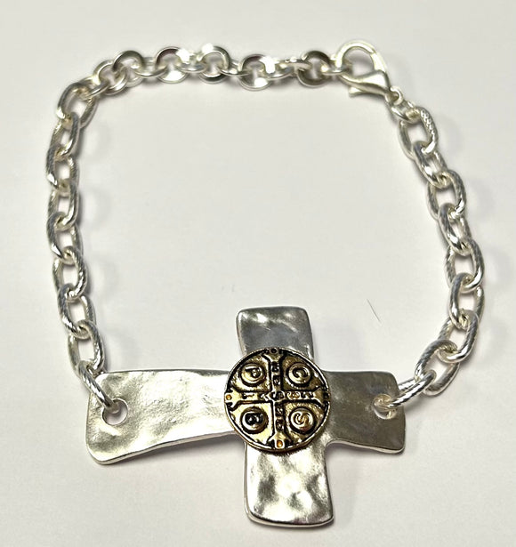 SILVER CROSS BRACELET ( 002 SI )