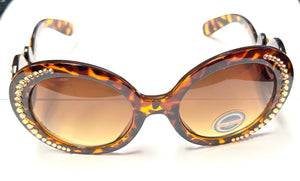 TURTLE SHELL SUNGLASSES AMBER STONES ( 633 BR )