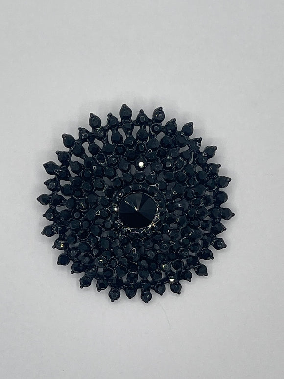BLACK SUNBURST BROOCH STONES ( 06412 BK )