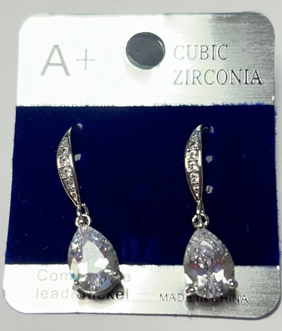 DANGLING CUBIC ZIRCONIA STONE EARRINGS ( 361 )