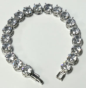 SILVER BRACELET CLEAR CZ STONES ( 5055 )