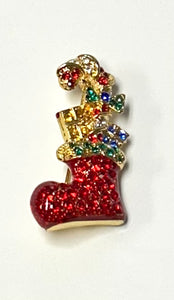 CHRISTMAS STOCKING BROOCH ( 10929 )