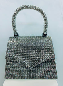 SILVER RHINESTONE PURSE ( 48 SILVER )