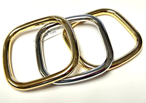 GOLD Silver 3 SQUARE BANGLE SET ( 2140 GNR )