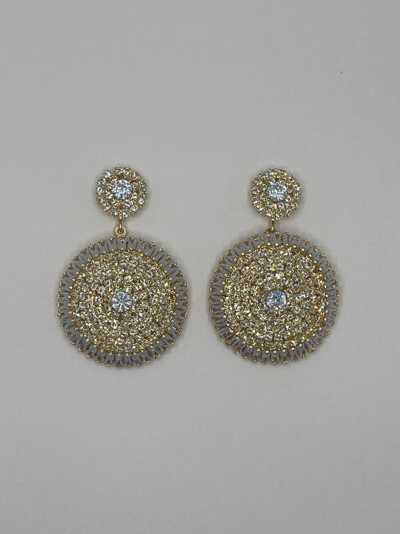 GOLD CZ STONE EARRINGS ( 3920 G )