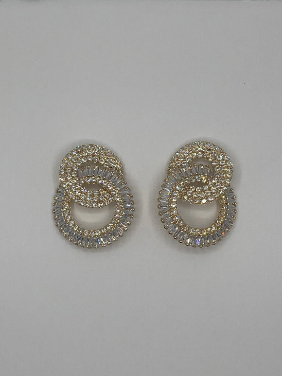 GOLD CZ STONE EARRINGS ( 3914 G )