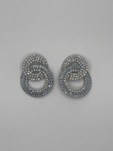 SILVER CZ STONE EARRINGS ( 3914 S )