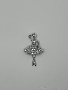 SILVER BALLERINA BROOCH ( 06744 S )