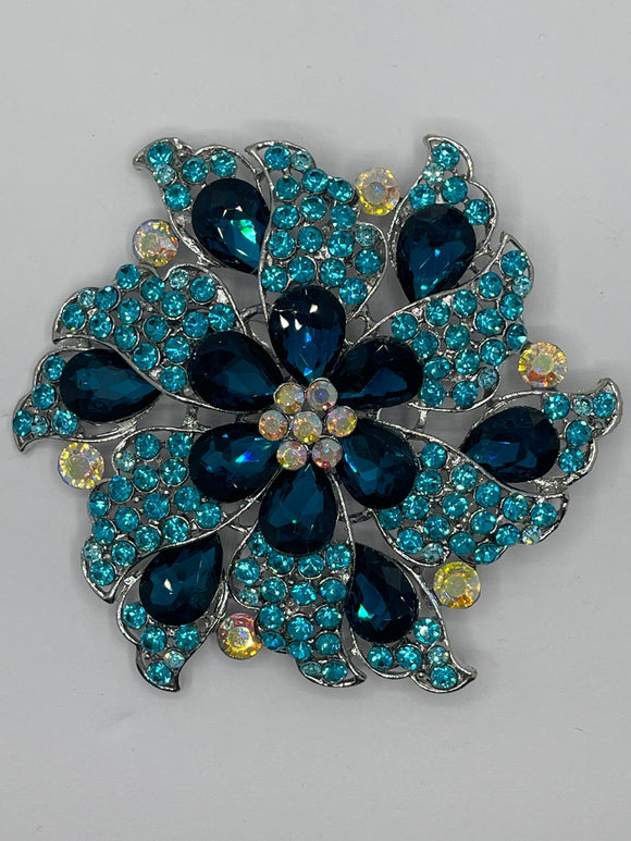 FLORAL PIN WHEEL BROOCH ( 06474 ABL )